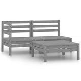 Vidaxl 3-delige loungeset massief grenenhout grijs