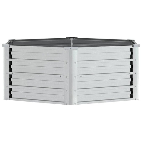 Vidaxl Planter surélevé 129x45 cm Couleur en argent en acier galvanisé