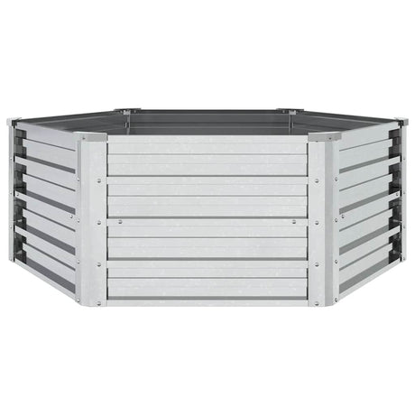 Vidaxl Planter surélevé 129x45 cm Couleur en argent en acier galvanisé