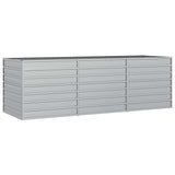 Vidaxl Planter surélevé 240x80x77 cm en argent en acier galvanisé