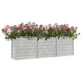 Vidaxl Planter surélevé 240x40x77 cm en acier galvanisé en argent