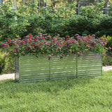 Vidaxl Planter surélevé 240x40x77 cm en acier galvanisé en argent