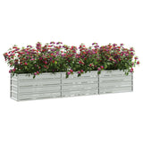 Vidaxl Planter surélevé 240x40x45 cm argent en acier galvanisé