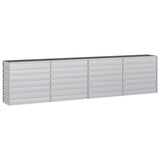 Vidaxl Planter surélevé 320x40x77 cm argent en acier galvanisé