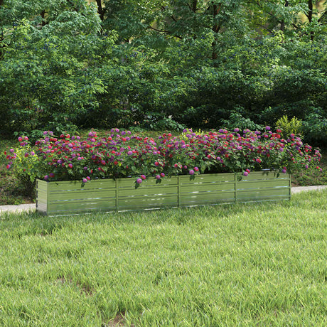 Vidaxl Planter inséré 320x40x45 cm argent en acier galvanisé