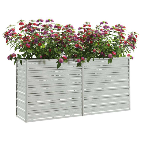 Vidaxl Planter surélevé 160x40x77 cm en acier galvanisé en argent