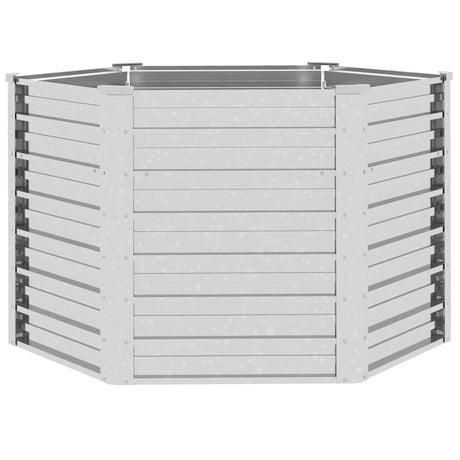 Vidaxl Planter surélevé 129x77 cm Couleur en argent en acier galvanisé