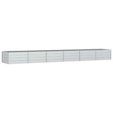 Vidaxl Planter surélevé 480x80x45 cm argent en acier galvanisé
