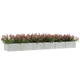 Vidaxl Planter surélevé 480x80x45 cm argent en acier galvanisé