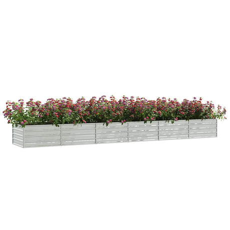 Vidaxl Planter surélevé 480x80x45 cm argent en acier galvanisé