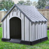 Vidaxl dog loft 92x87x91 cm gris en plastique