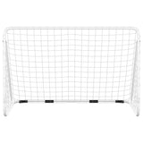 Objectif de football Vidaxl avec net 180x90x120 cm en acier blanc