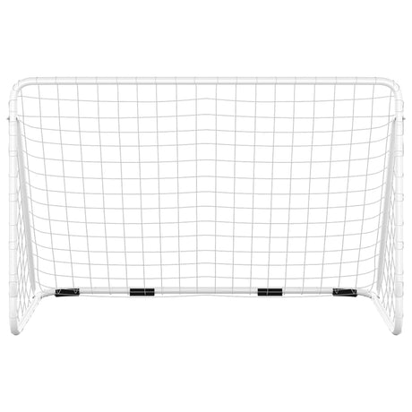Objectif de football Vidaxl avec net 180x90x120 cm en acier blanc