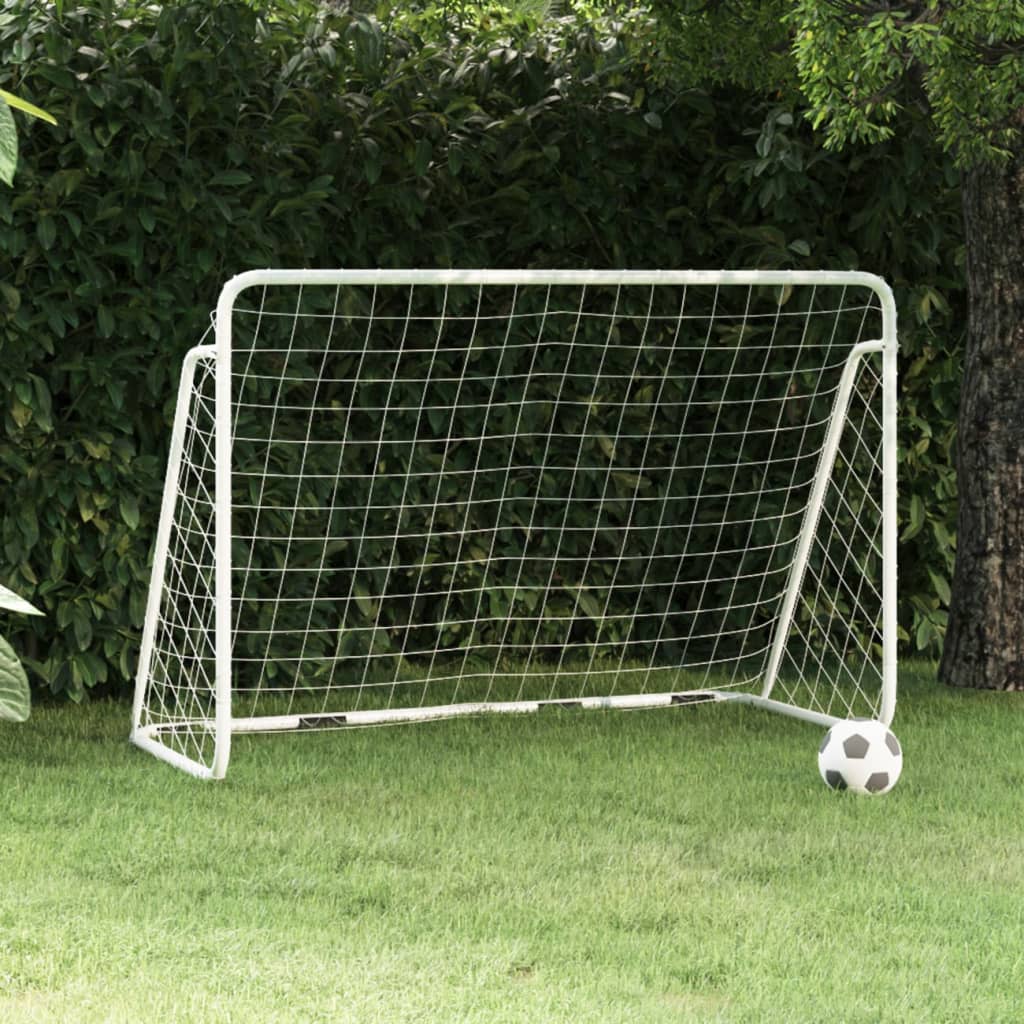 Gol w piłce nożnej Vidaxl z netto 180x90x120 cm stalowa biała