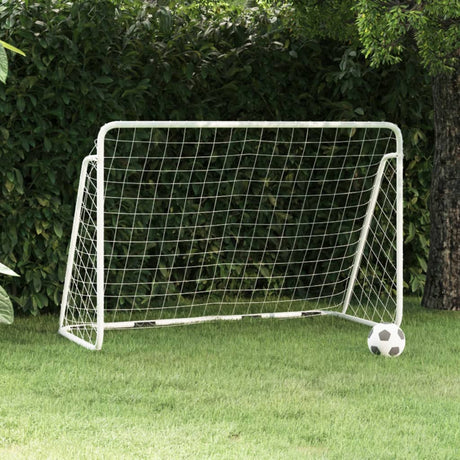 Objectif de football Vidaxl avec net 180x90x120 cm en acier blanc