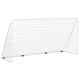Objectif de football Vidaxl avec net 366x122x182 cm en acier blanc