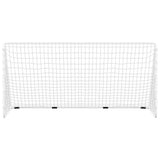 Objectif de football Vidaxl avec net 366x122x182 cm en acier blanc