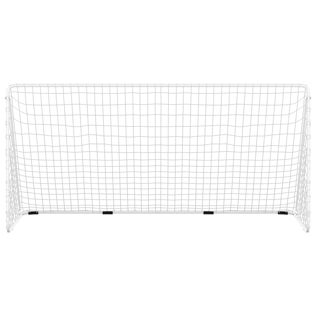 Vidaxl fotballmål med netto 366x122x182 cm stålhvit