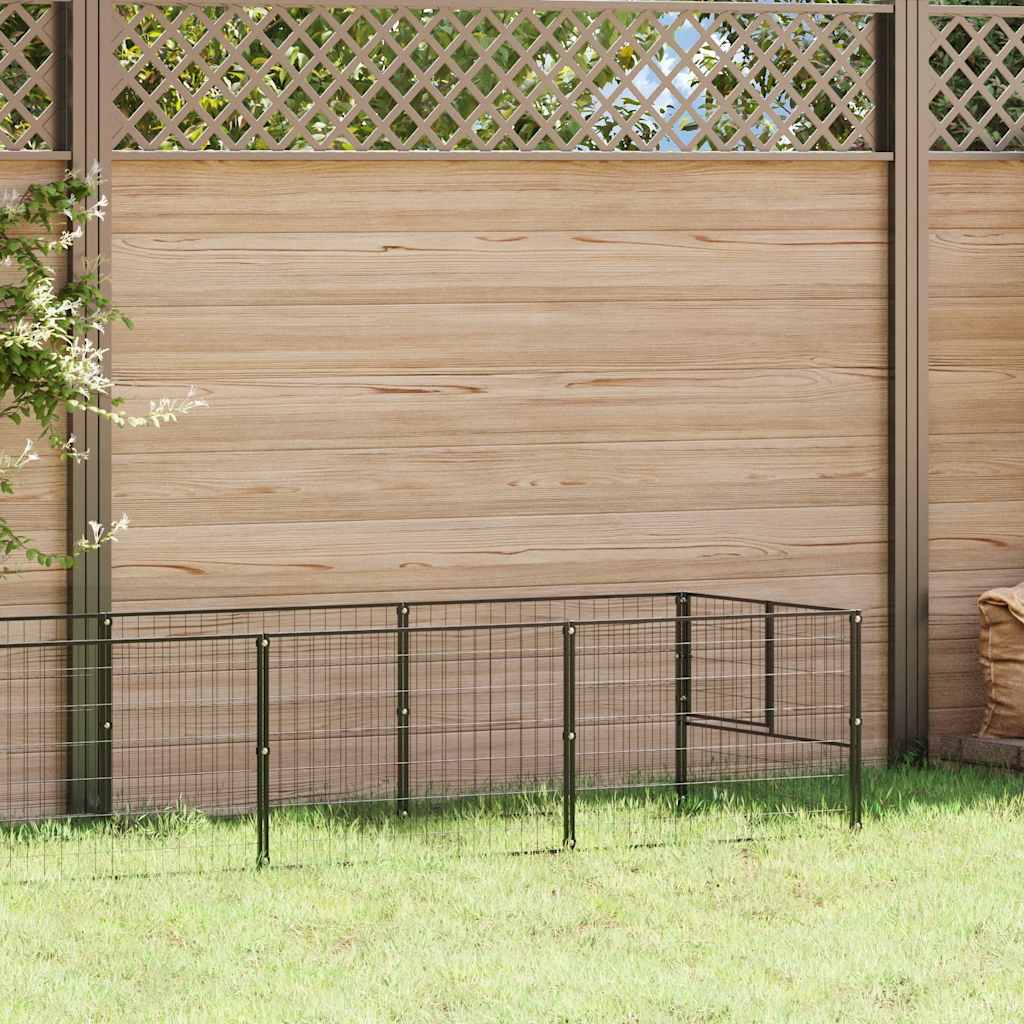 Vidaxl chien Kennel 5 m² en acier noir