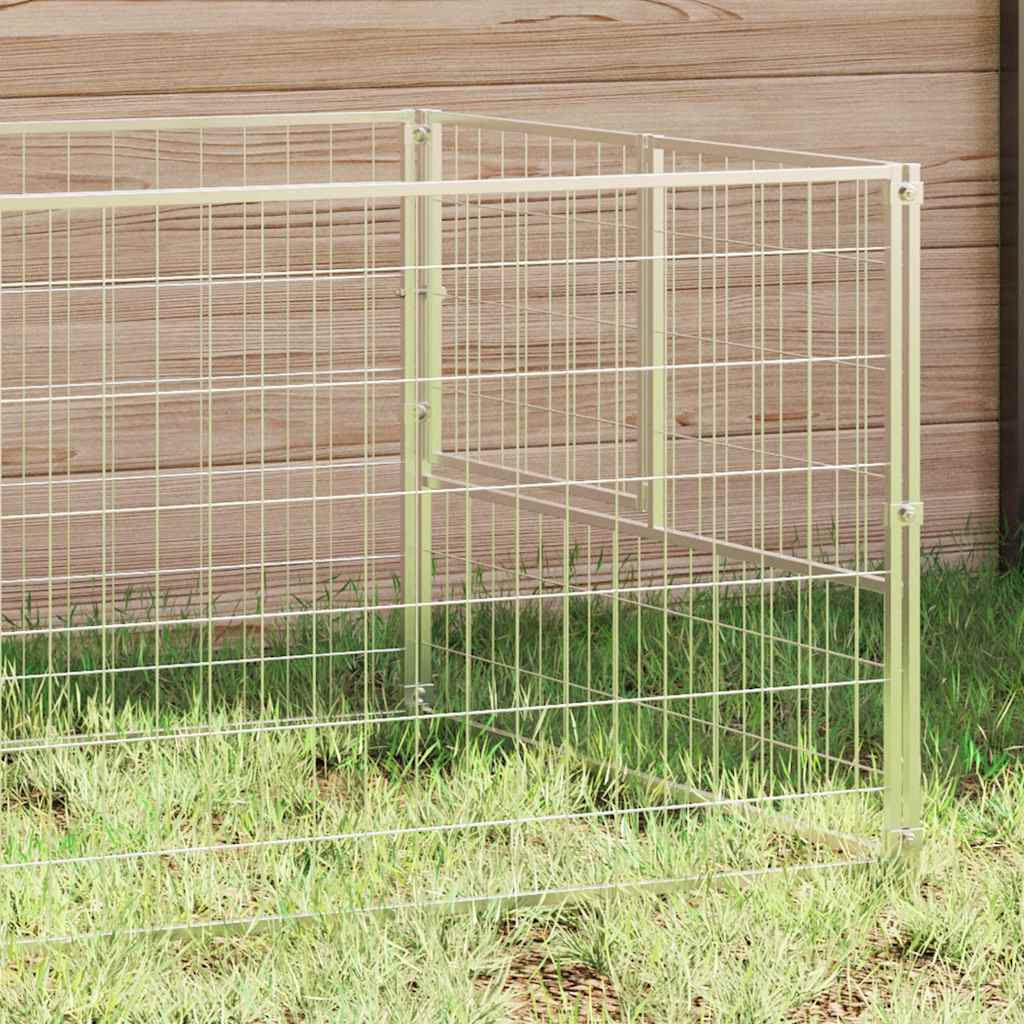 Vidaxl chien Kennel 3 m² en acier argent coloré