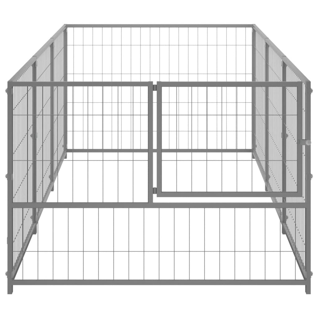 Vidaxl Dog Kennel 3 m² Steel silver colored