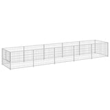 Vidaxl chien Kennel 5 m² en acier argent coloré