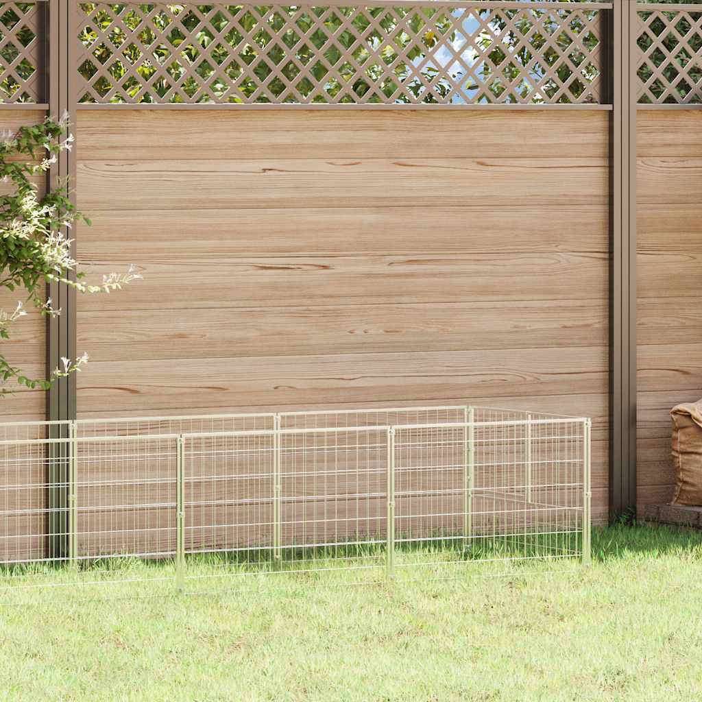 Vidaxl chien Kennel 5 m² en acier argent coloré