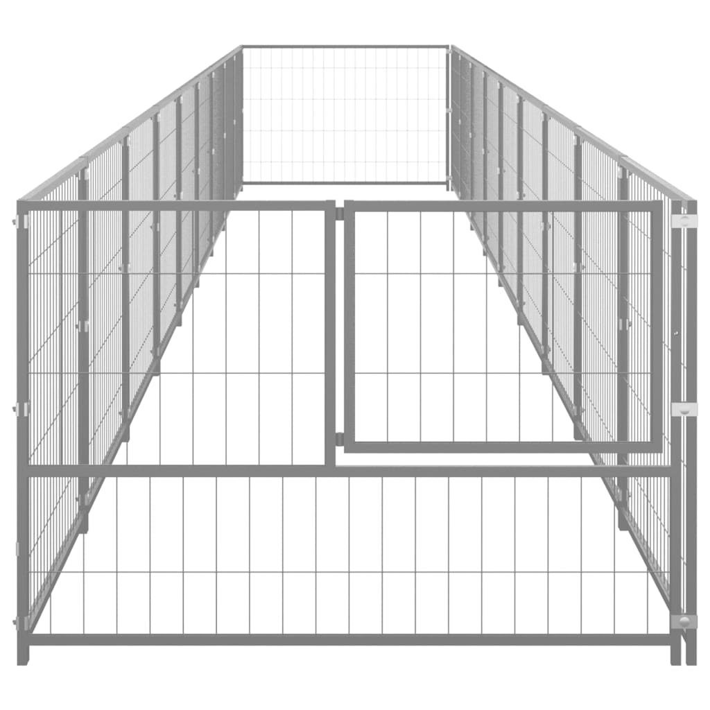 Vidaxl -Hundezwinger 9 m² Stahl Silberfarbe