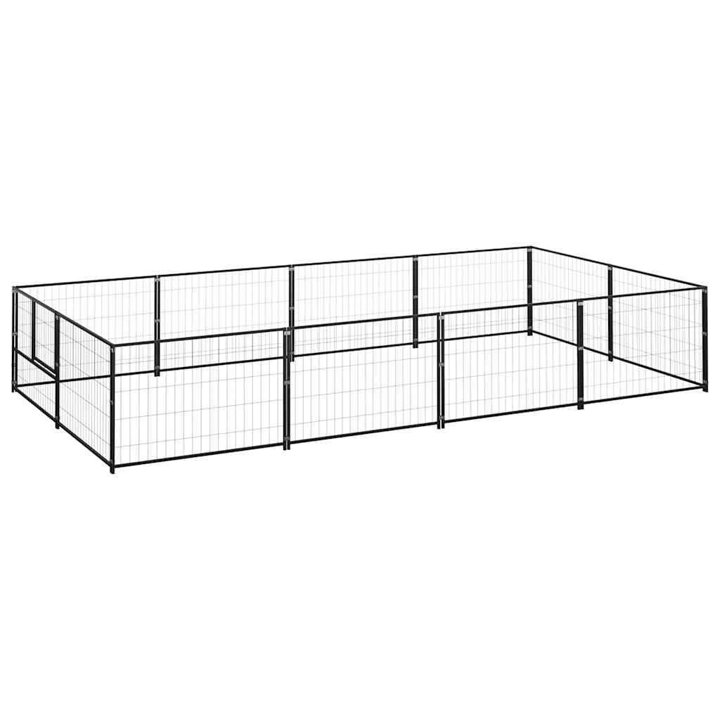 Vidaxxl niche pour chien 8 m² acier noir