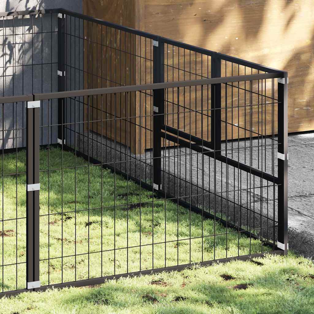 Vidaxxl niche pour chien 8 m² acier noir