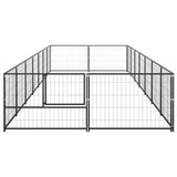 VidaXL Dog Kennel 14 m² Steel Black