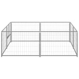 Vidaxl Dog Kennel 4 m² en acier argent coloré