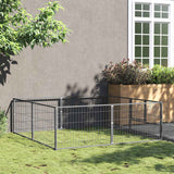 Vidaxl Dog Kennel 4 m² en acier argent coloré