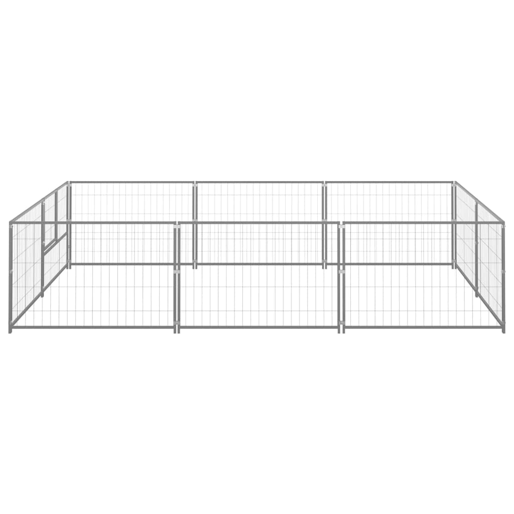 Vidaxl Dog Kennel 6 m² stalowy srebrny kolor