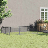 Vidaxl chien Kennel 8 m² en acier argent coloré