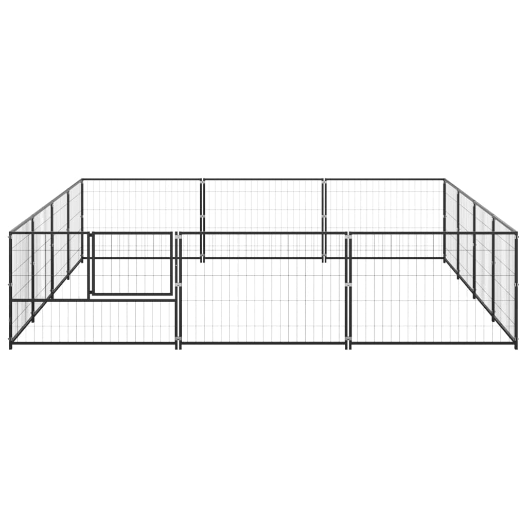 VidaXL Dog Kennel 12 m² Steel Black