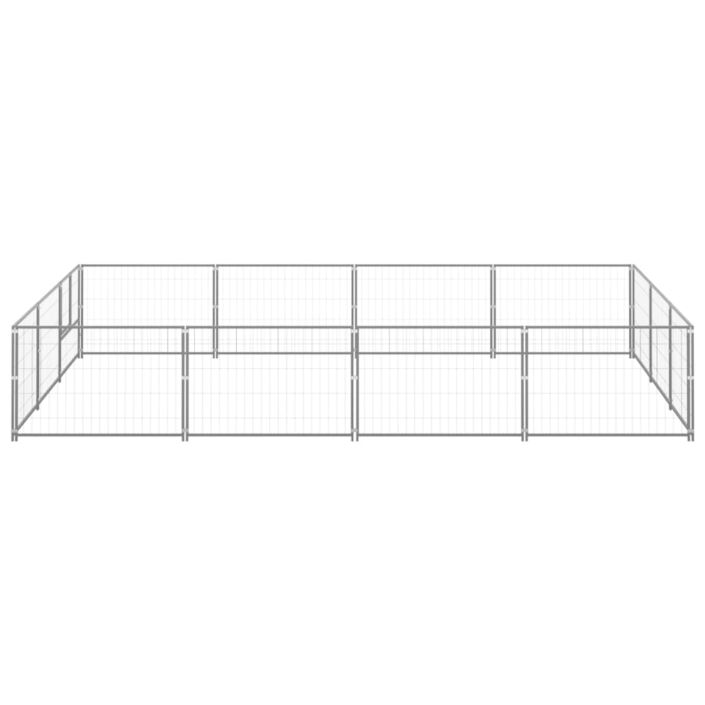 VidaXL Dog Kennel 12 m² Steel silver colored