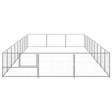 Vidaxl dog kennel 27 m² steel silver colored