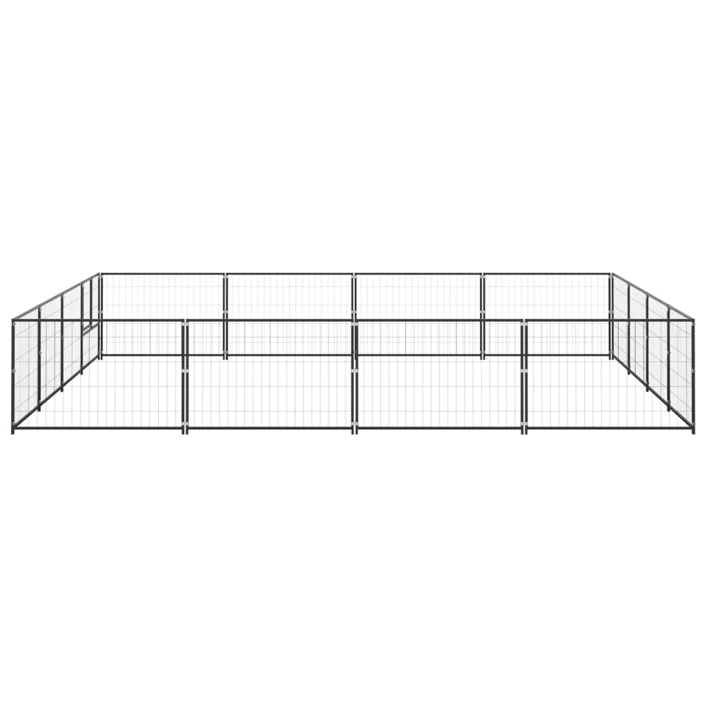 VidaXL Dog Kennel 16 m² Steel Black