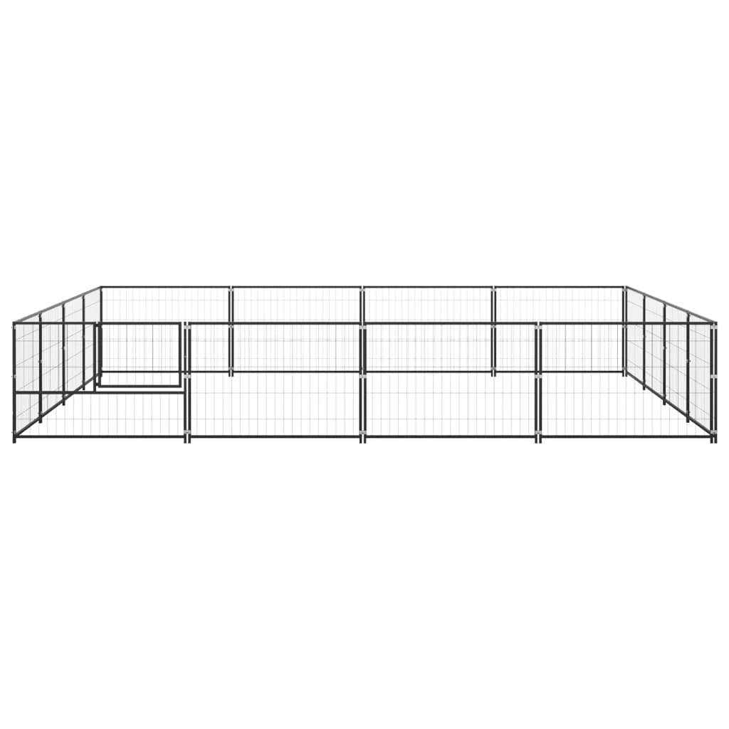 VidaXL Dog Kennel 16 m² Steel Black