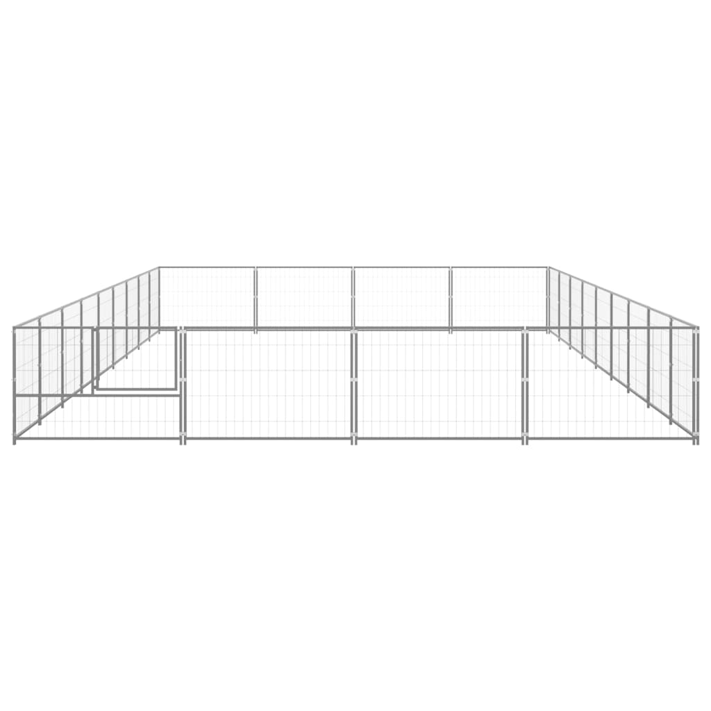 VidaXL Dog Kennel 36 m² Steel silver colored