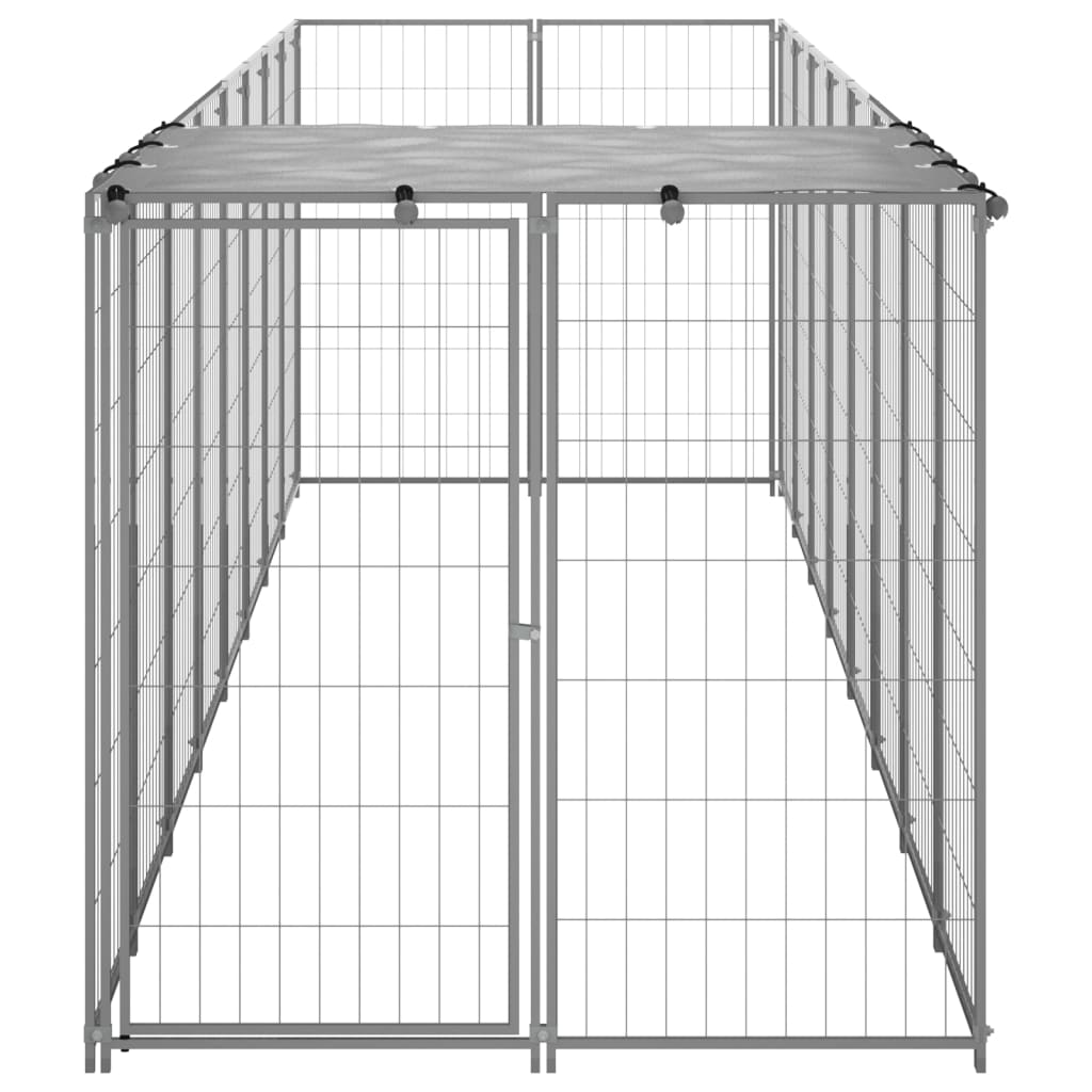 Vidaxl Dog Kennel 4.84 m² Steel silver colored