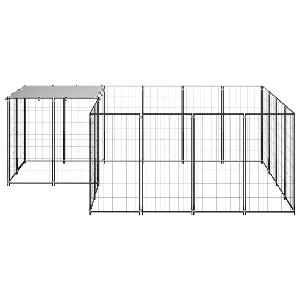 Vidaxl -Hundezwinger 6,05 m² Stahlschwarz