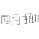 Vidaxl Dog Kennel 10.89 m² Steel Black