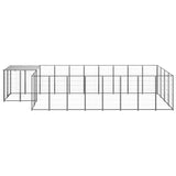 Vidaxl Dog Kennel 10.89 m² Steel Black