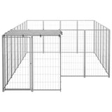 Vidaxl Dog Kennel 8.47 m² Acciaio Argento colorato