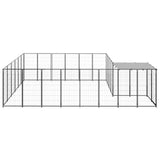 VidaXL Dog Kennel 12.1 m² Steel Black