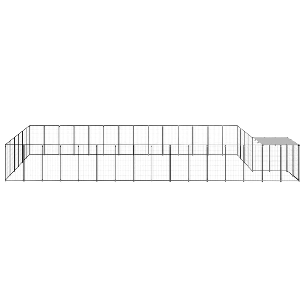 VidaXL Dog Kennel 26.62 m² Steel Black