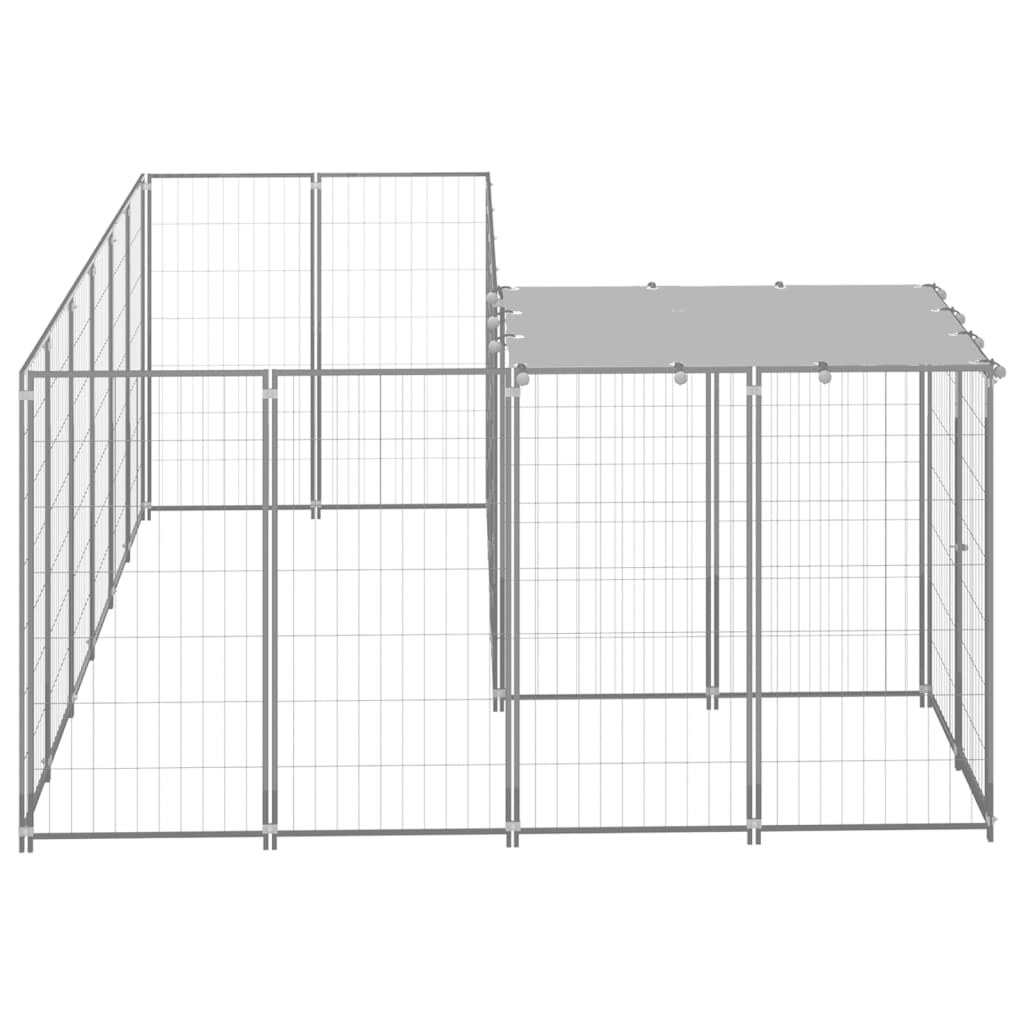 Vidaxl Dog Kennel 4.84 m² Steel silver colored