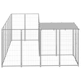 Vidaxl Dog Kennel 4.84 m² Steel silver colored